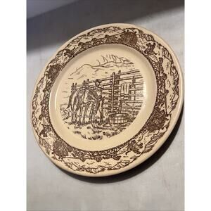 Tepco Western Traveler Cowboy 9” Dinner Plate Pony Express